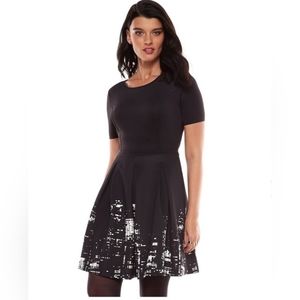 Elie Tahari Black Cityscape Dress Size 6